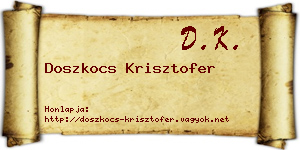 Doszkocs Krisztofer névjegykártya
