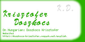 krisztofer doszkocs business card